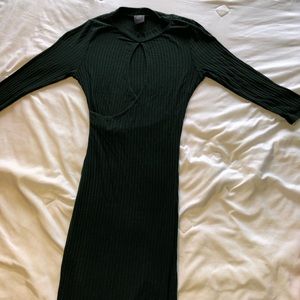 Army Green Keyhole Dress